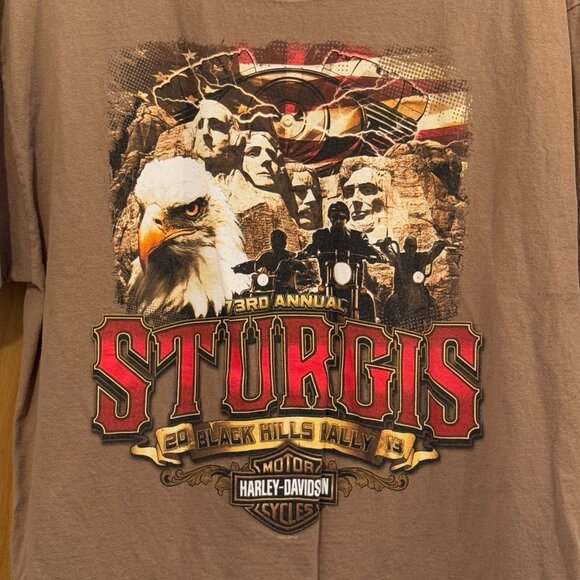 Harley-Davidson Sturgis 73rd Black Hills Rally Graphic T Shirt Mens Sz L 2013 - Picture 3 of 6